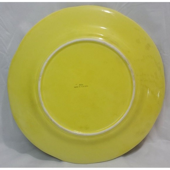 Vintage Majolica Secla Yellow Cabbage Leaf Platter Chop Plate 13" As Pictured - Picture 7 of 10